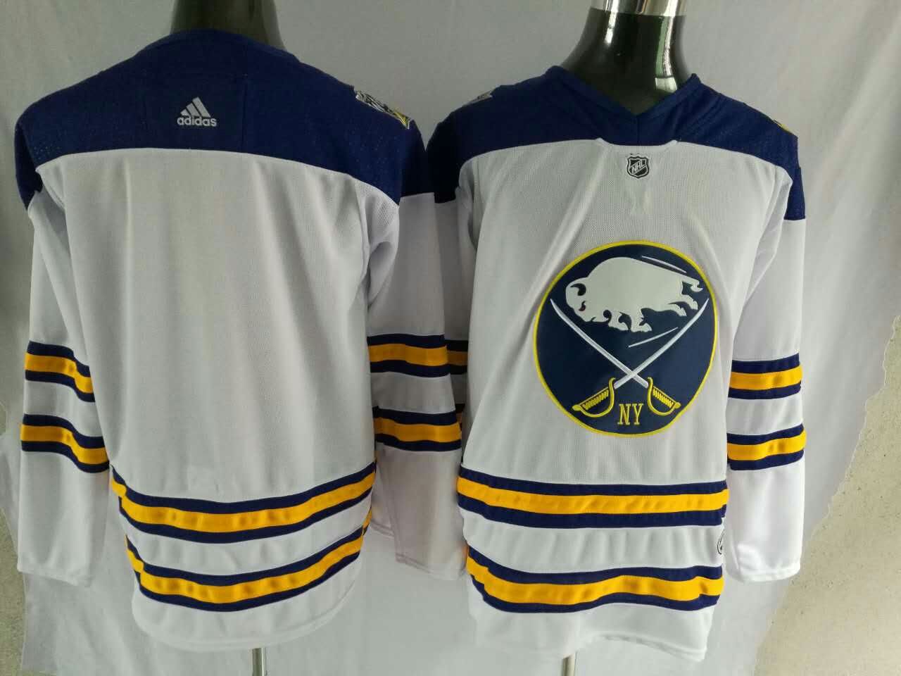 Men Buffalo Sabres Blank White Hockey Stitched Adidas NHL Jerseys